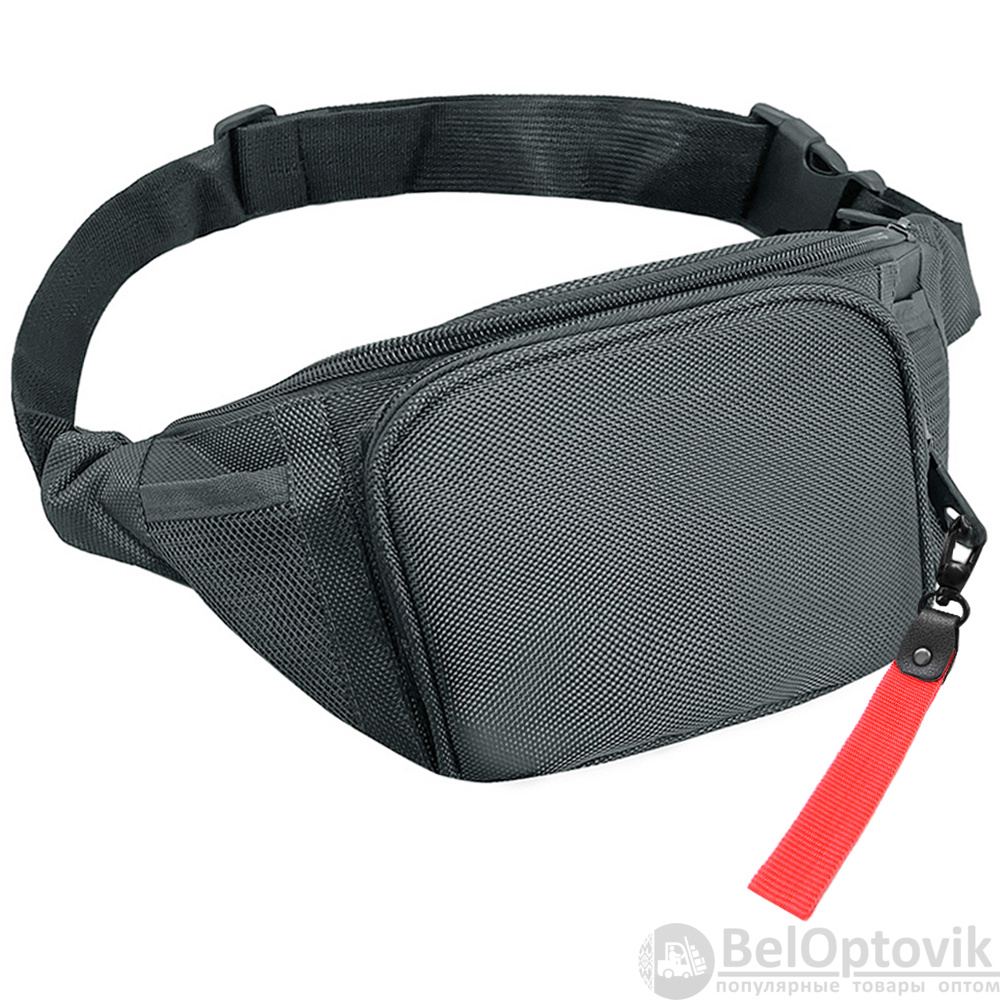 Поясная сумка SPLIT TO GO, Серый/Красный