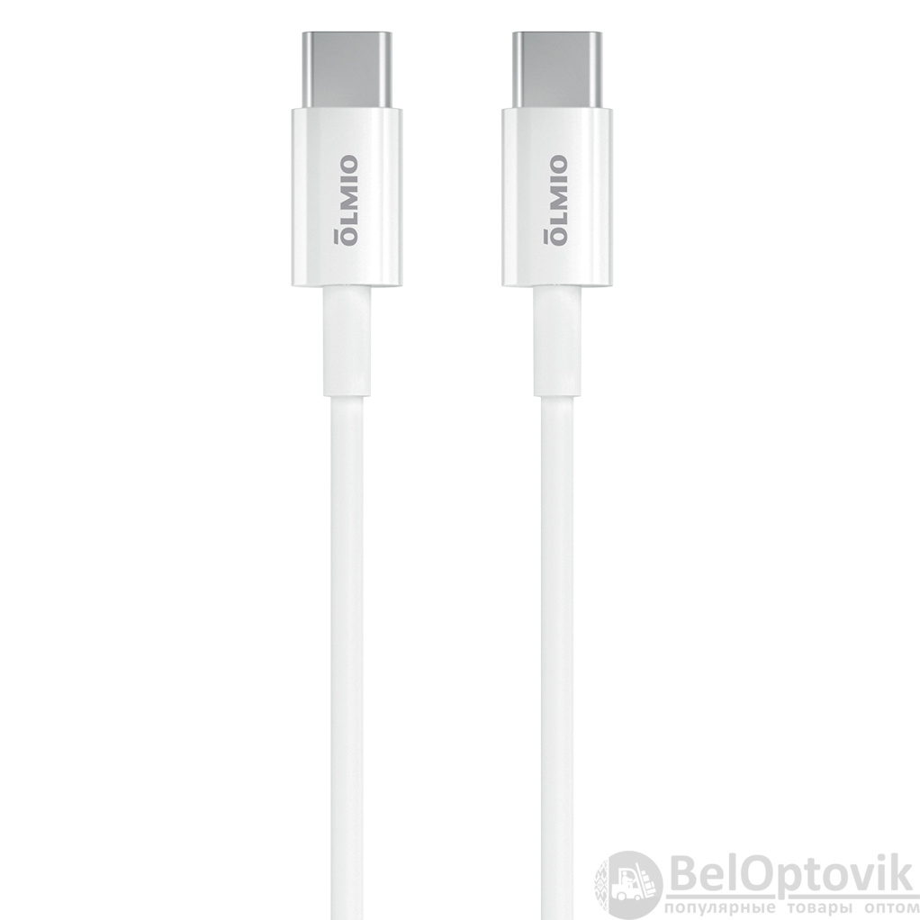 Кабель USB2.0, Type-C - Type-C, 1м, белый, OLMIO