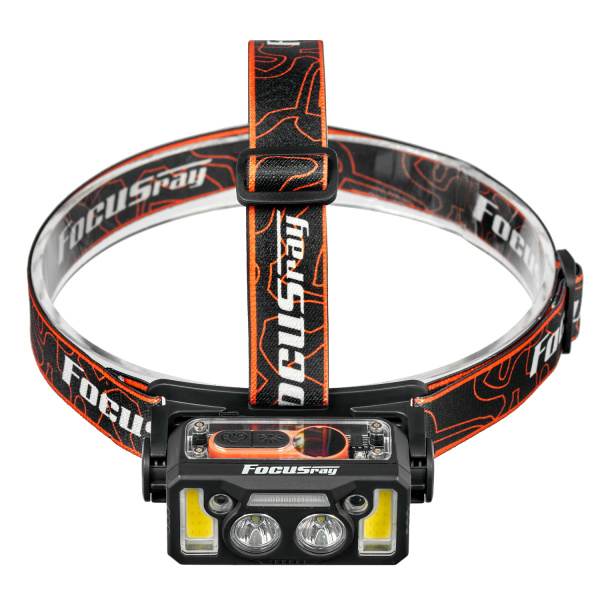 Фонарь налобный FOCUSray 1328 акку 18650 1200мАН 200 люмен,цифровой дисплей,сенсор,USB кабель 1/180, шт