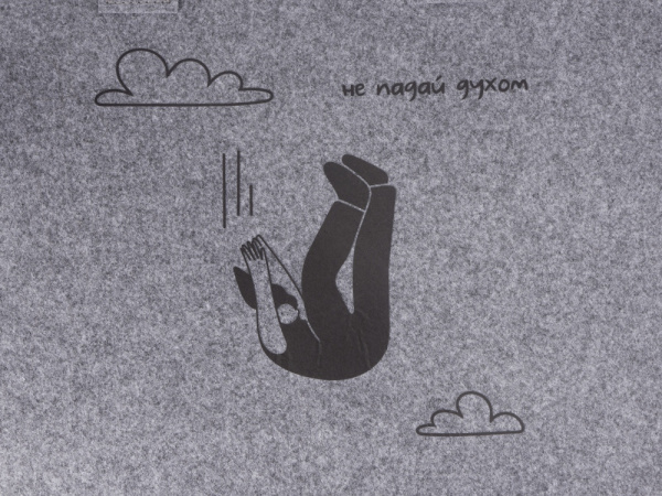 Сумка-шоппер «Stratum» фетровая с термотрансфером, Цвет серый