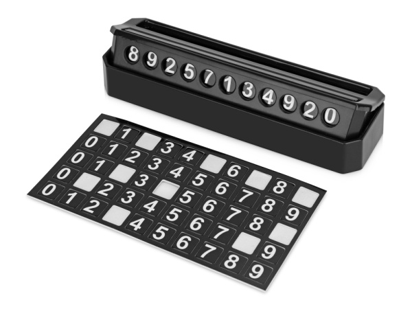 Табличка «Tempark» с номером телефона для временной парковки, Цвет черный