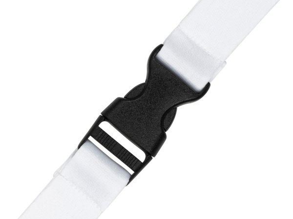 Ланъярд под сублимацию с карабином, межуровневым замком и замком обрыва, 2,5 см, Цвет белый