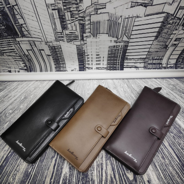 Мужское портмоне S6703 Baellerry Business (7 отделений, на молнии, с ручкой)