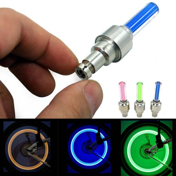 Светящиеся светодиодные колпачки на ниппель колеса (вело, мото, авто)