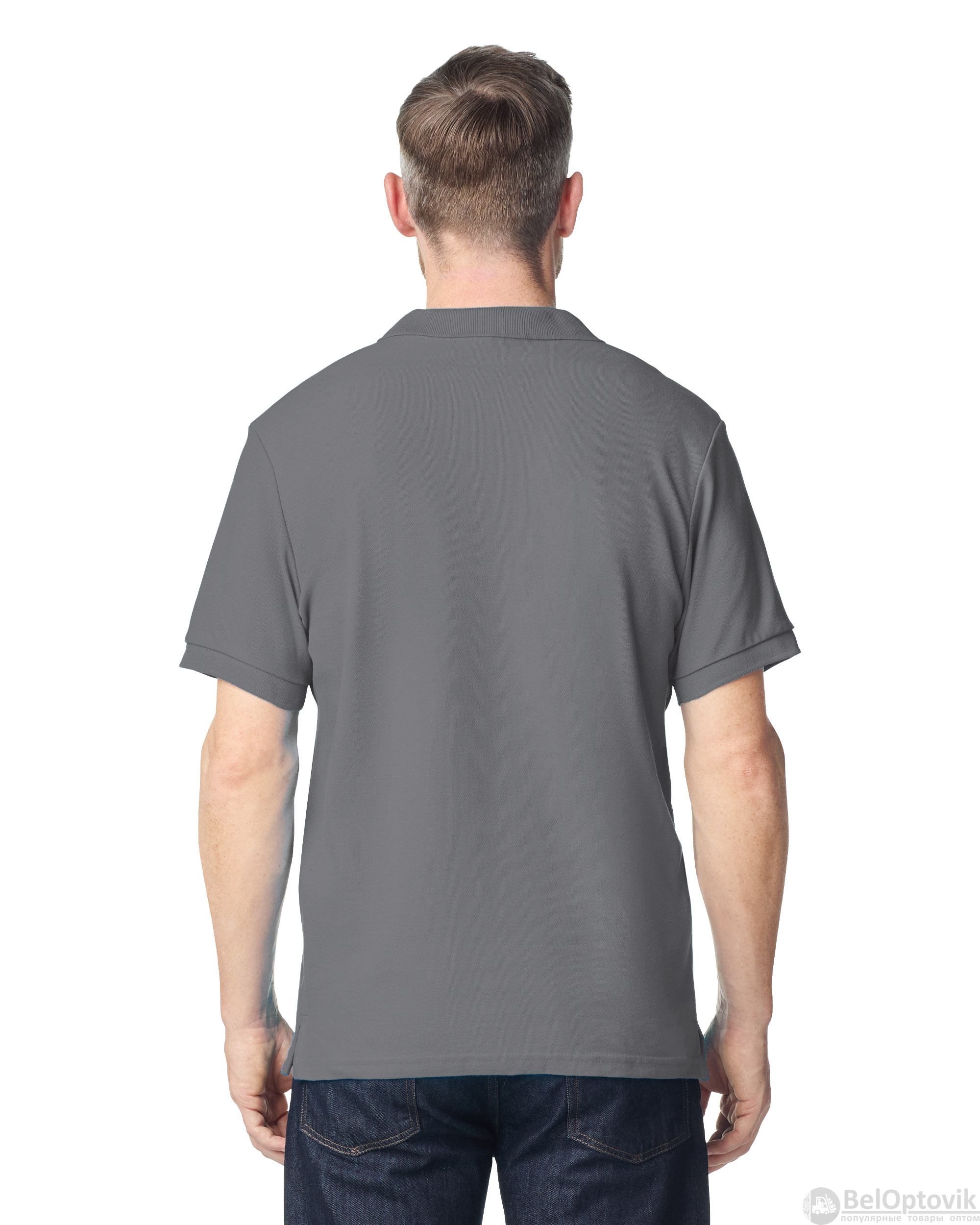 Футболка поло PREMIUM COTTON ADULT DOUBLE PIQUE, ГРАФИТОВЫЙ S