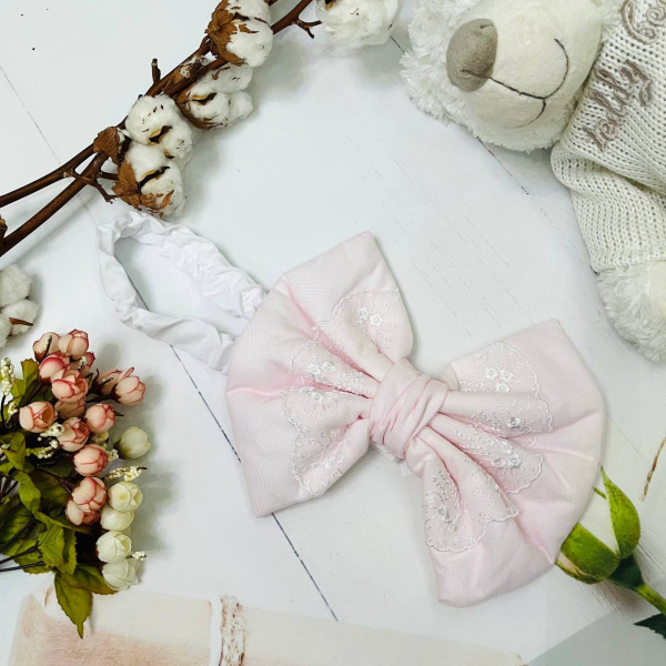 Лента - бант из натурального хлопка для перевязывания конверта новорожденного Bebika (18/50-1)