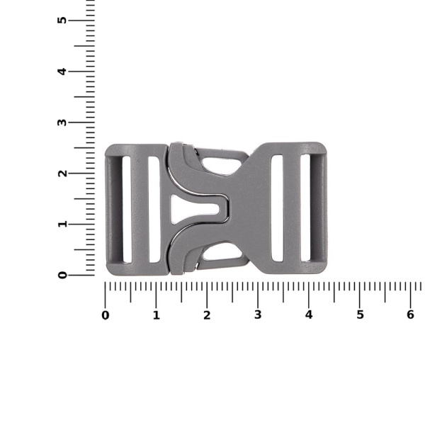Застежка-пряжка Fibbia, серая, 2,5х4,4х0,6 см