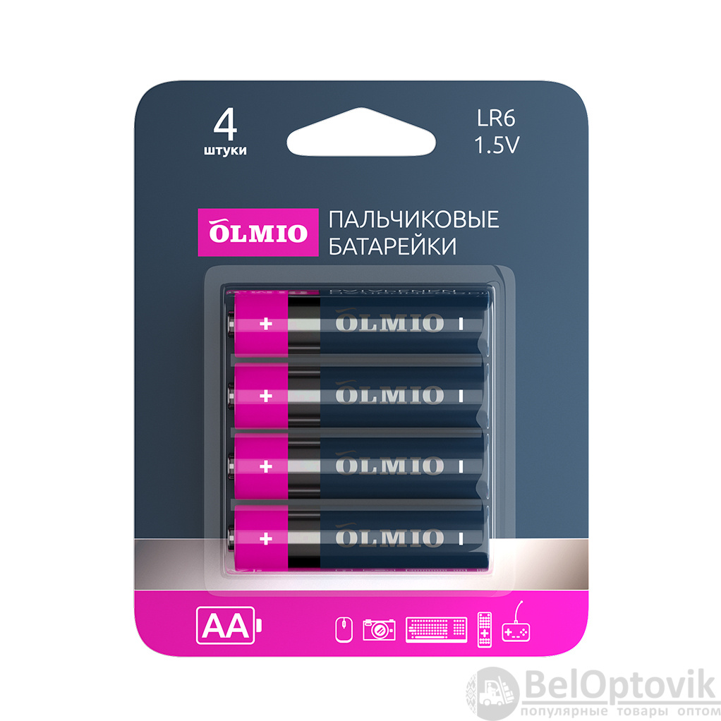 AA/LR06 04 щелочные батарейки Olmio