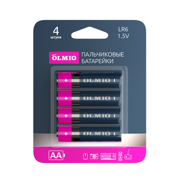 AA/LR06 04 щелочные батарейки Olmio