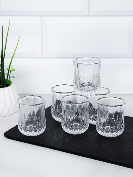 Стопка 6 штук 40 мл резная / B027 /уп 48/