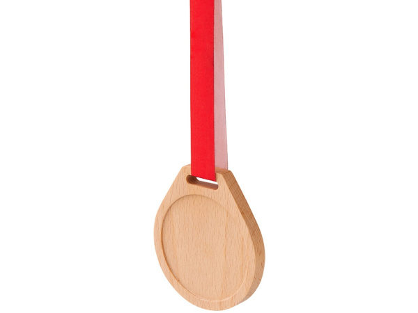 Медаль из бука «Round», Цвет натуральный