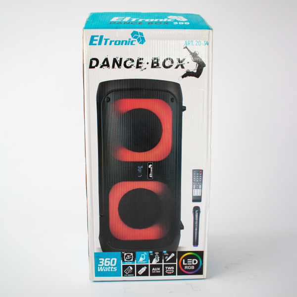 Напольная колонка ELTRONIC DANCE BOX 360 Watts арт. 20-34 с микрофоном и RGB cветомузыкой