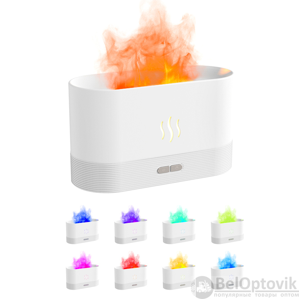 Светодиодный USB увлажнитель-ароматизатор Flame RGB, белый