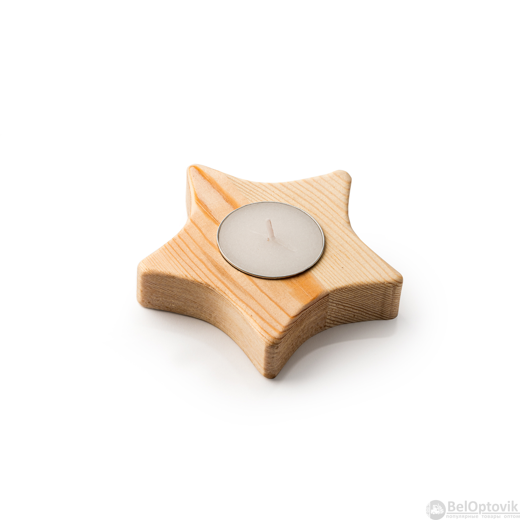 Деревянная свеча MAKA, бежевый
