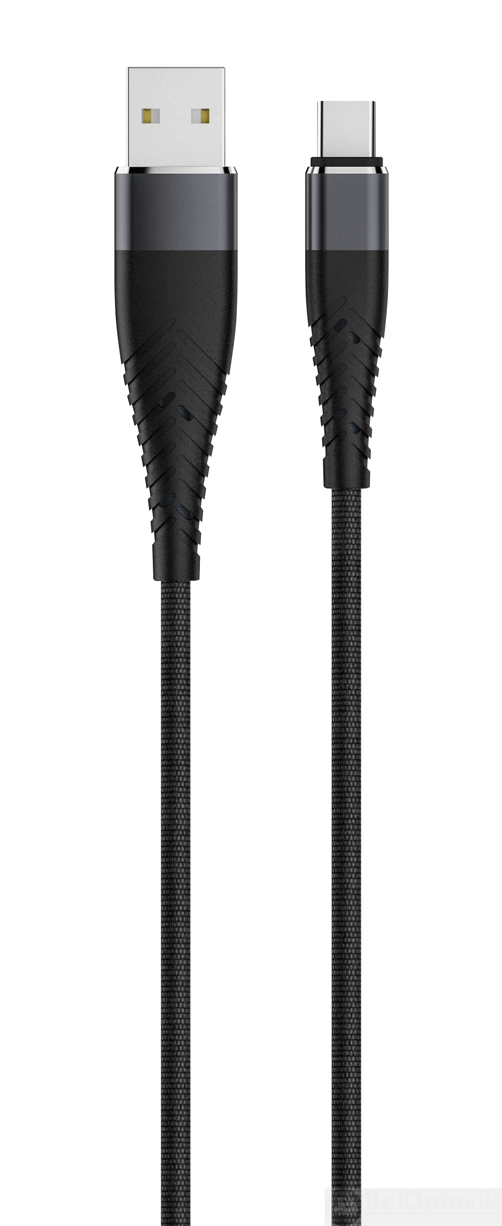 Кабель SOLID, USB 2.0 - Type-C, 1.2м, 2.1A, черный, OLMIO