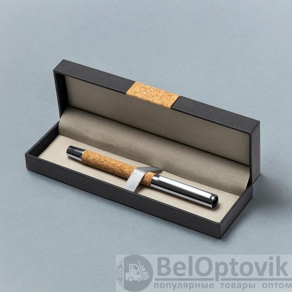 Ручка из натуральной пробки и стали SUVER / В оригинальном футляре
