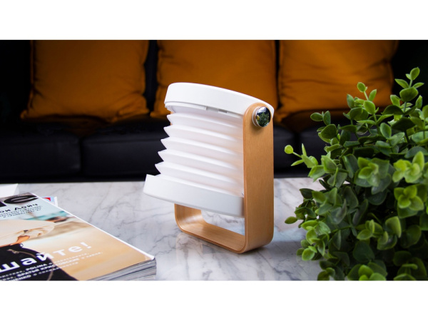 Настольная лампа LED «Oko», Цвет белый/дерево