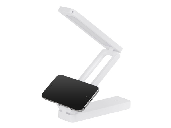 Складывающая настольная лампа с подставкой для телефона «Stack N», 3 Вт, Цвет белый