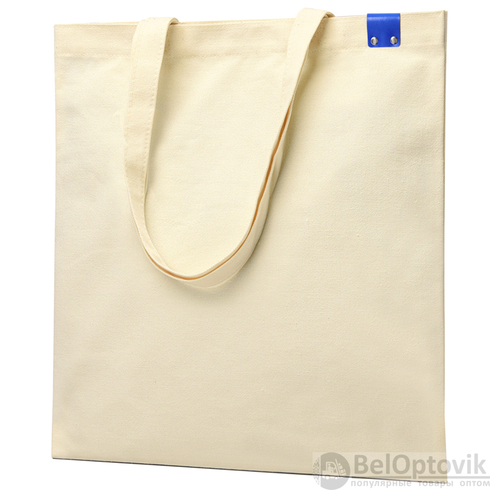 Сумка для покупок IVORY 325 г/м² с PU нашивкой, синий