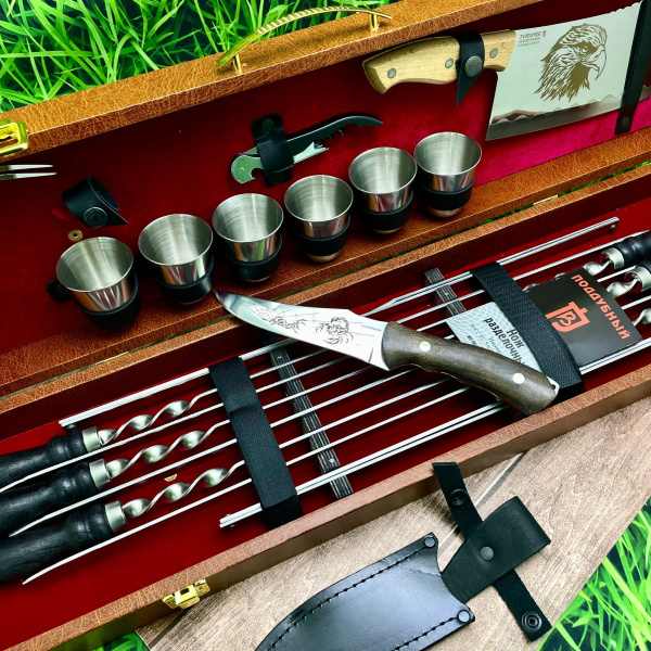 Набор для шашлыка и гриля в чемодане Царский №2 Кизляр России, 18 предметов