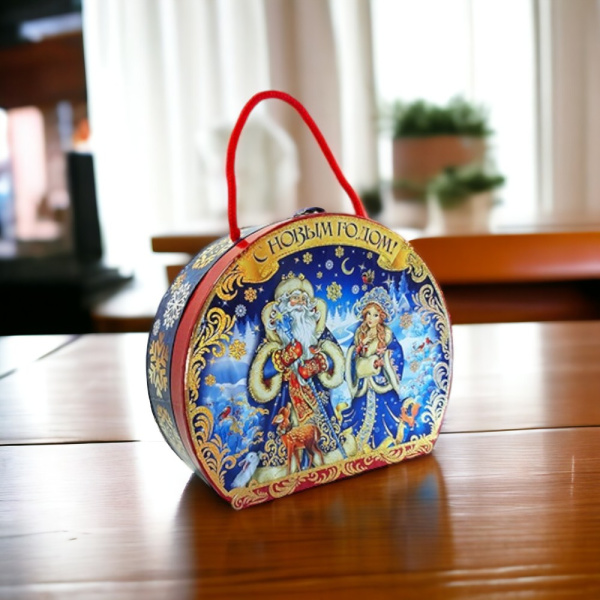 Праздничная упаковка "Кейс", картон, вместимость 0.7 кг, мультиколор / Идеально для создания атмосферы зимних праздников