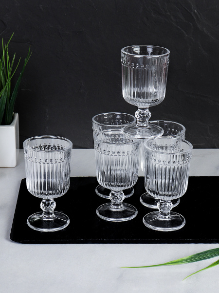 Рюмка 6 штук 60 мл на ножке прямая / F207-1A /уп 24/