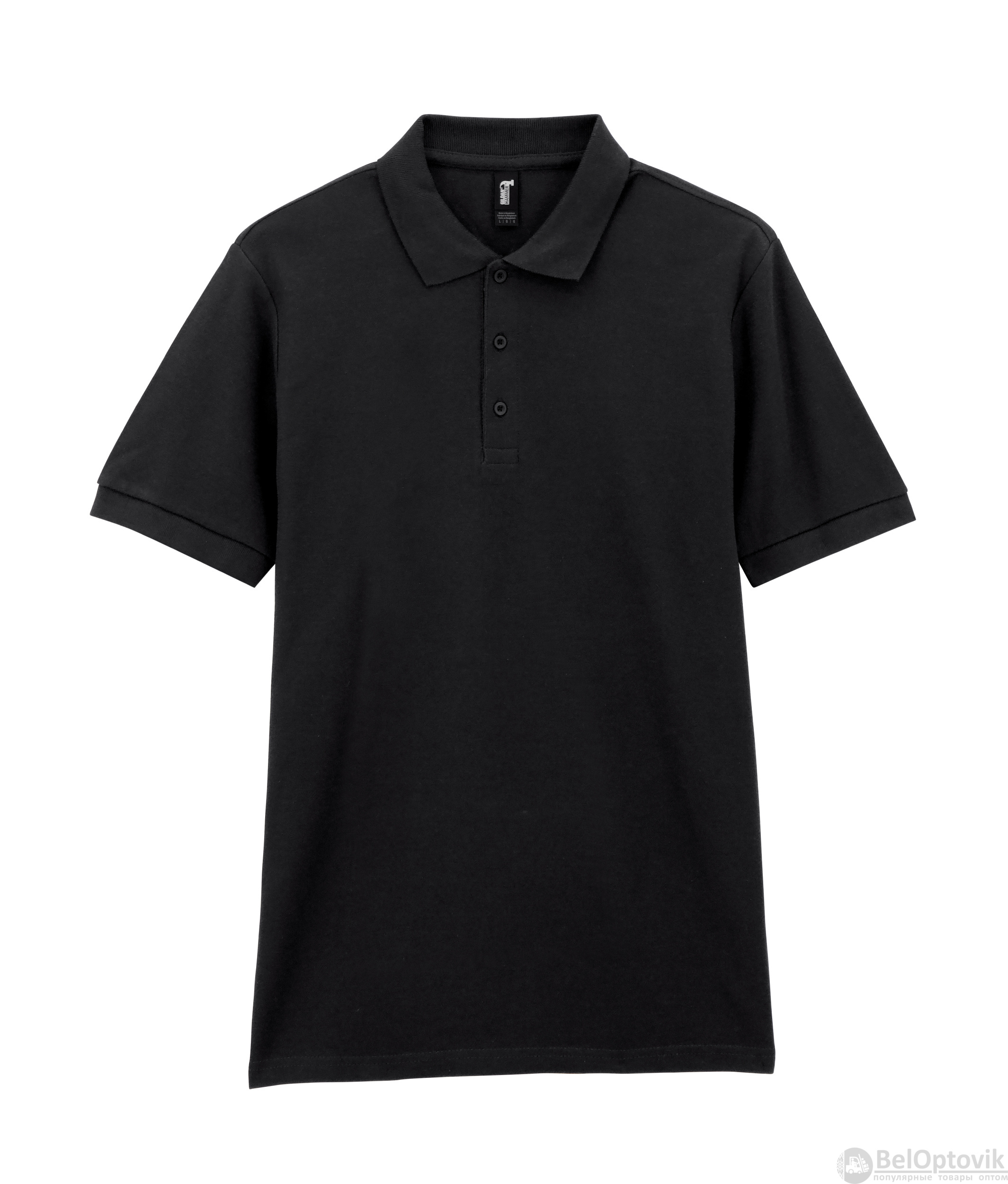 Футболка поло PREMIUM COTTON ADULT DOUBLE PIQUE, ЧЕРНЫЙ XL