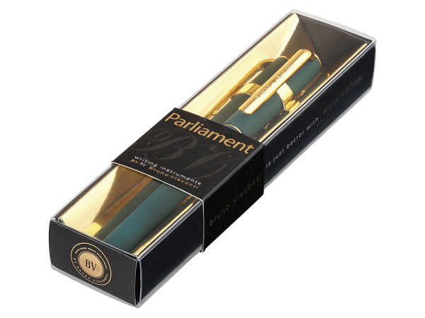 Ручка пластиковая шариковая «Parliament», Цвет зеленый/золотистый