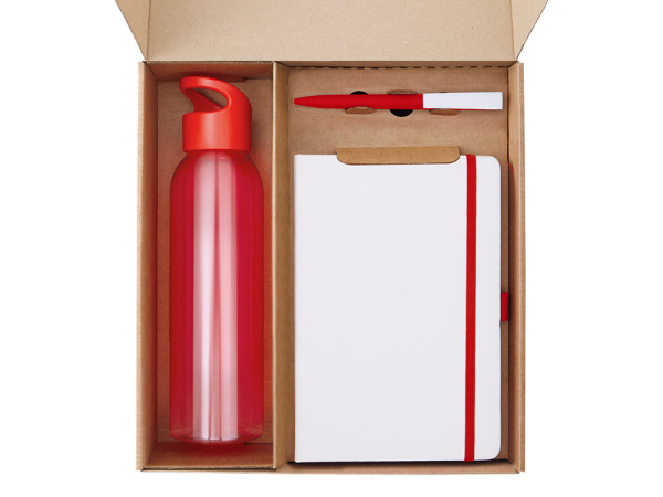 Набор «Bitetime» с бутылкой для воды, блокнотом, ручкой и ланчбоксом, Цвет красный