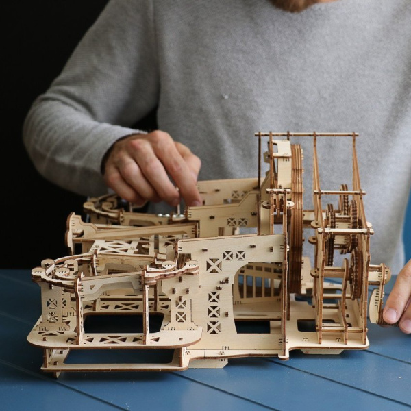 Деревянный конструктор (сборка без клея) "Механическая машина Марбл" UNIWOOD