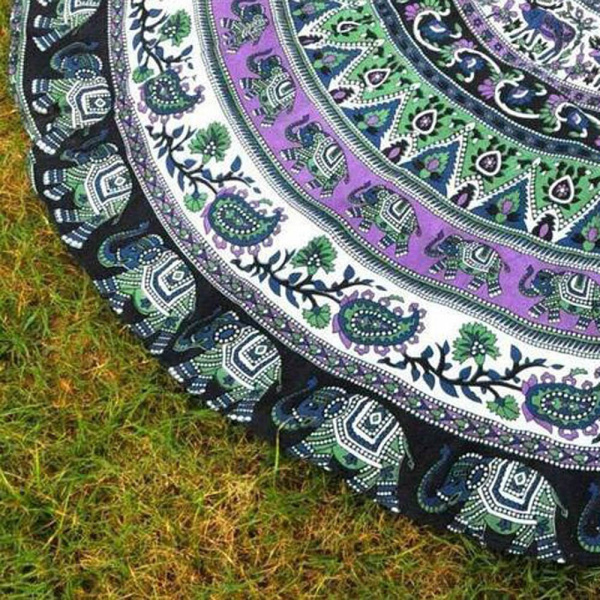 Круглое пляжное парео / селфи – коврик / пляжная подстилка / пляжное покрывало / пляжный коврик Апельсин - оранжевое