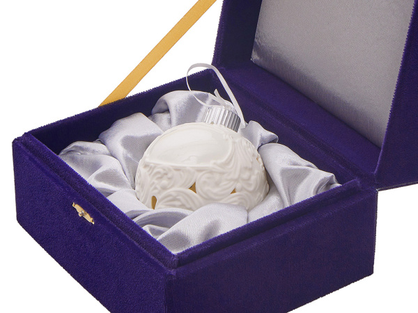 Шар новогодний с подсветкой и зоной для персонализации, Цвет белый