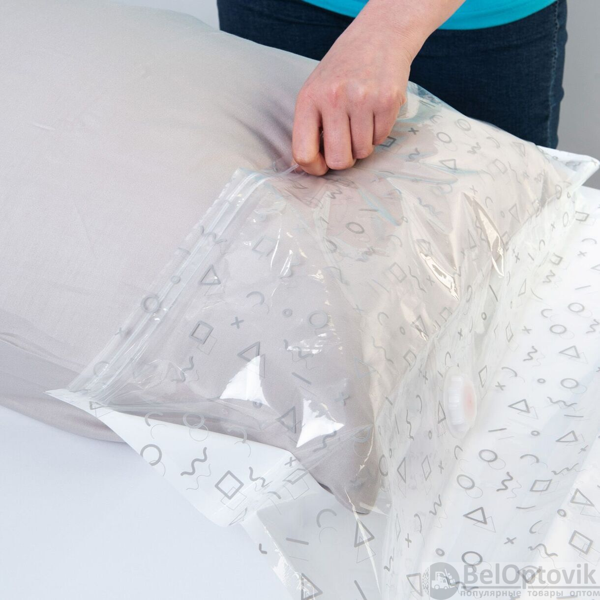 Пакет вакуумный с клапаном, с принтом 60*80 см