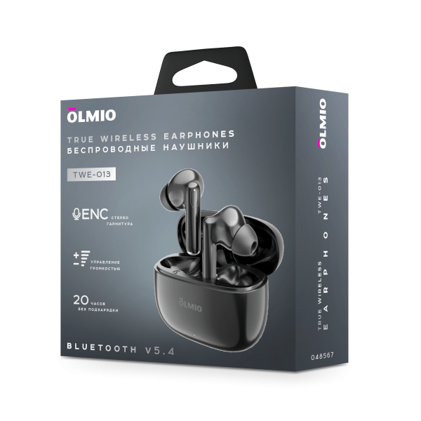 Наушники беспроводные "TWE-13", True Wireless, black, OLMIO
