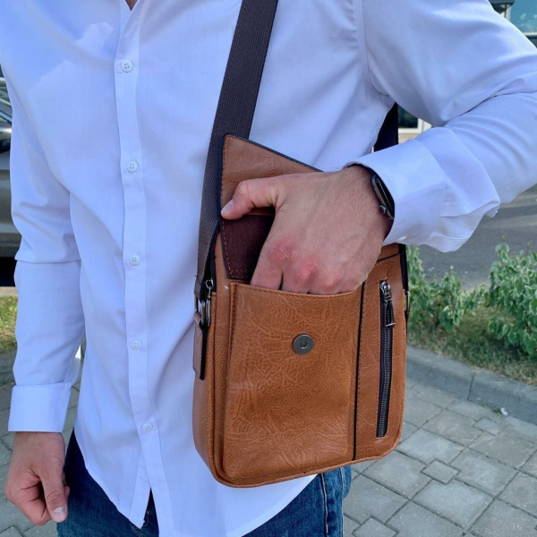 Мужская сумка-мессенджер через плечо Bolo LingShi (отделение для смартфона)