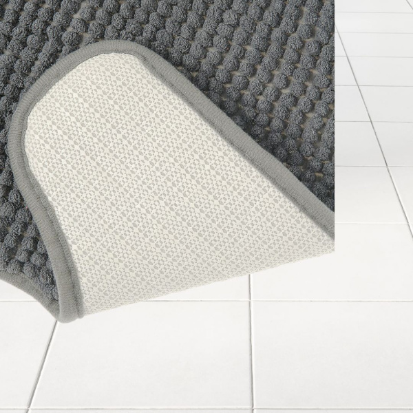 Коврик для туалета из микрофибры "Шенилл" в рулоне 45*45 см серый