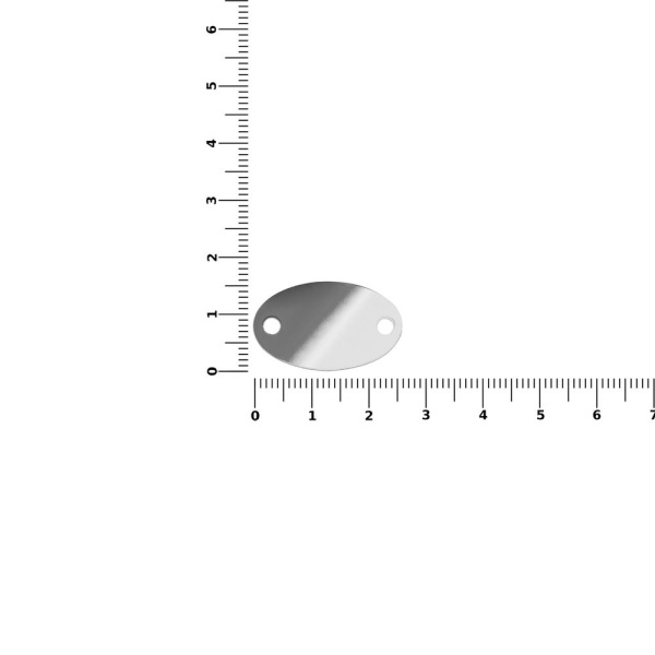 Шильдик металлический Alfa Oval, серебристый (хром), 1,5х2,5 см