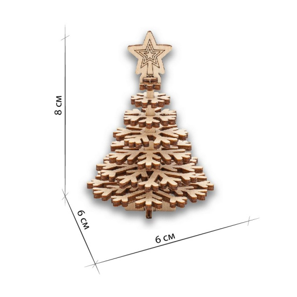 Конструктор из дерева UNОткрытка-коIWOOD "Елочка" 14 деталей