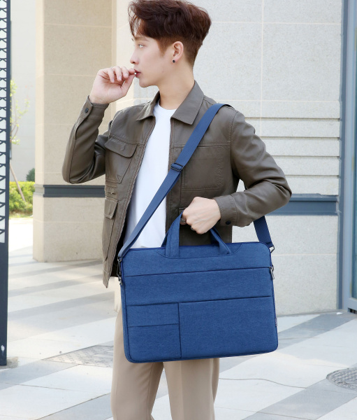 Сумка для ноутбука 17.3" Pockelot MLB-1045, синяя / Два кармана для ручек