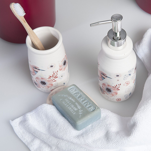 Диспенсер керамический для жидкого мыла "Нежность", 300 мл