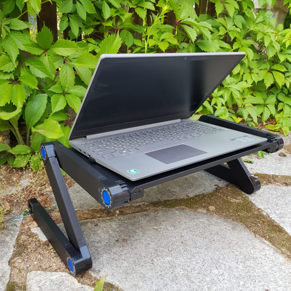 Складной cтолик трансформер для ноутбука  Multifunctional Laptop Table T8 с охлаждением, 2 вентилятора (42,0 х 26,0 столешница, 47,0 высота)