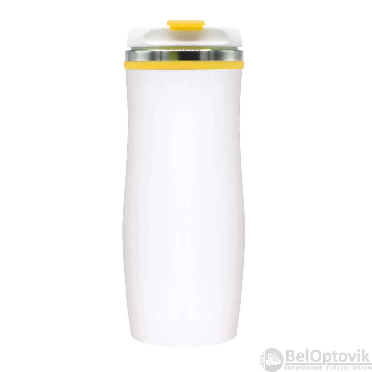 Термокружка Latte, бело-желтый