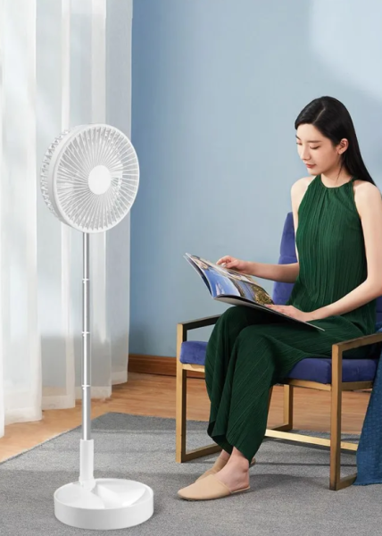 Вентилятор беспроводной напольный cкладной, 3 режима работы, зарядка от ЮСБ