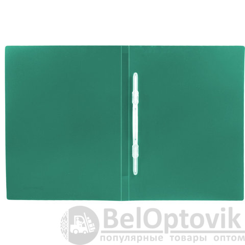 Папка с пластиковым скоросшивателем BRAUBERG "Office", зеленая, до 100 листов, 0,5 мм, 222642