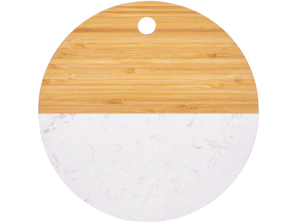 Разделочная доска из бамбука и мрамора «Julia», Цвет натуральный, мраморный белый