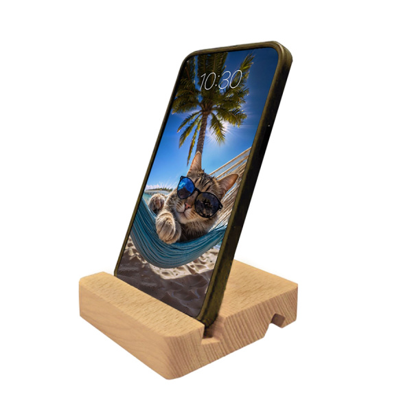 Подставка для телефона Conversation, натуральное дерево (бамбук), 8х6х2см.