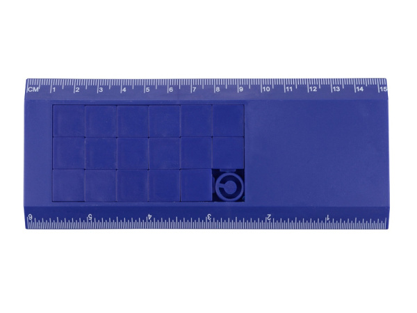 Линейка с игрой «Пятнашки», Цвет синий