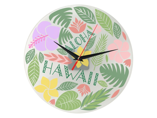 Часы настенные стеклянные «Thames», Цвет прозрачный матовый/черный/красный