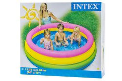 Надувной детский бассейн "Rainbow" 168х46см Intex
