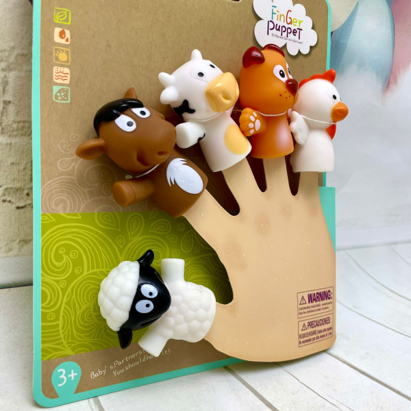 Набор игровой: пальчиковый театр Домашние животные и птицы 5 шт., полимер